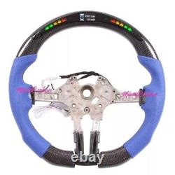 BMW X5 Carbon Fiber LED Steering Wheel Flat Bottom Racing Custom leather