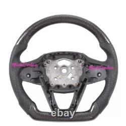 BMW X5 Carbon Fiber Steering Wheel Flat Bottom Custom Leather Racing