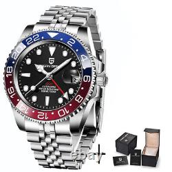 Batman GMT Style Custom Men Mechanical Watch Mod Stainless Steel Sapphire Glass