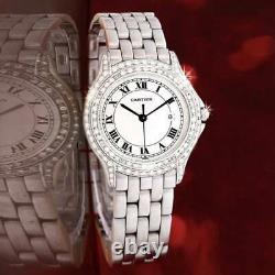 Beautiful Stainless Steel Moissanite DIAMOND Bezel Ladies Watch 27 mm