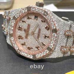 Beautifull VVS Natural Diamond Stainless Steel Full Iced Out Watch Two tone