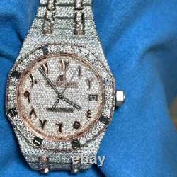 Beautifull VVS Natural Diamond Stainless Steel Full Iced Out Watch Two tone