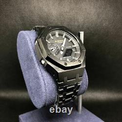 Black GA-2100 GA-2110 Stainless Steel Belt Metal Custom Dial Gshock Logo Yellow