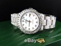 Brand New Mens Rolex Datejust 36 MM Pave Set Diamond Band with 5.5 Ct Custom