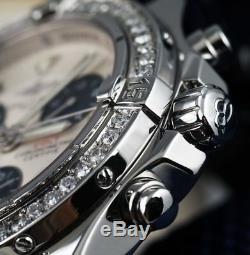 Breitling Chrono Colt Stainless Steel 41mm Watch Custom Set Diamond Bezel A73380