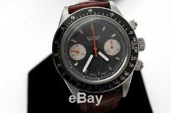 Bulova 666 Devil Diver Swiss Custom Display Case 7733 Chronograph Watch Serviced