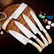 CUSTOM HANDMADE Stainless STEEL KITCHEN CHEF KNIFE SET Camel Bone Handle