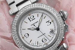 Cartier Pasha #2324 Stainless Steel Custom Diamond Watch