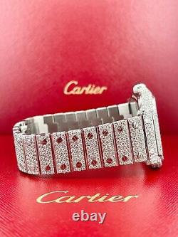 Cartier Santos Men's 40mm Skeleton Watch Steel Iced Out 25 Carats Diamonds