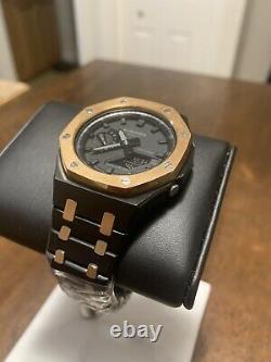 Casio G-Shock GA-2100 Steel Casioak Custom Watch AP Royal Oak Style Mod Two Tone