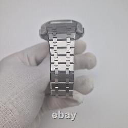 Casioak G Shock GA 2100 Custom Stainless Steel Silver Mod 44mm Watch