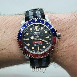 Comex Pepsi Submariner Divers Custom Watch Mod Seiko Nh35 Retro Domed Vintage