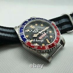 Comex Pepsi Submariner Divers Custom Watch Mod Seiko Nh35 Retro Domed Vintage