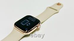 Custom 24K Rose Gold 41MM Apple Watch SERIES 8 Stainless Steel Sport Band