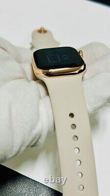 Custom 24K Rose Gold 41MM Apple Watch SERIES 8 Stainless Steel Sport Band