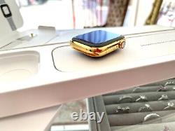 Custom 24k Gold Plated 41mm Apple Watch Stainless Steel Series 9 Diamond Band
