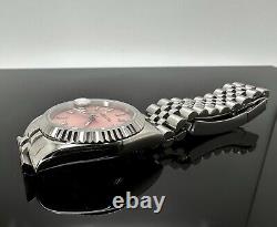 Custom 36mm Pink DJ Style Mod Watch Jubilee Superlative with NH35 Automatic