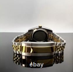 Custom 36mm Two Tone Gold DJ Champagne Dial Style Mod Watch with NH35 Automatic