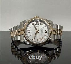 Custom 36mm Two Tone Rose Gold DJ Style Jubilee withNH35 Automatic Movement