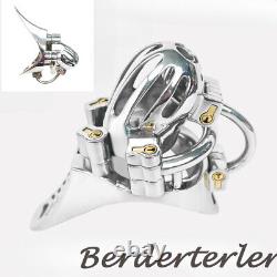 Custom 3D Printed Stainless Steel Male Chastity Cage with 6 Keyholes Lock Device