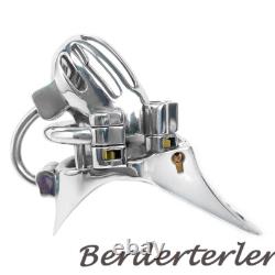 Custom 3D Printed Stainless Steel Male Chastity Cage with 6 Keyholes Lock Device