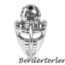 Custom 3D Printed Stainless Steel Male Chastity Cage with 6 Keyholes Lock Device