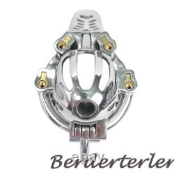 Custom 3D Printed Stainless Steel Male Chastity Cage with 6 Keyholes Lock Device