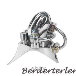 Custom 3D Printed Stainless Steel Male Chastity Cage with 6 Keyholes Lock Device