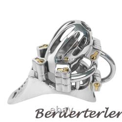 Custom 3D Printed Stainless Steel Male Chastity Cage with 6 Keyholes Lock Device