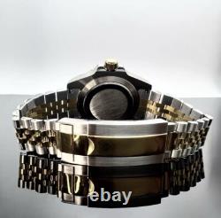 Custom 40mm GMT Style Two Tone Gold Mod Watch with NH34 Automatic Movement