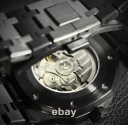 Custom 41mm Black RO Style Skeleton Mod Watch with NH70 Automatic Movement