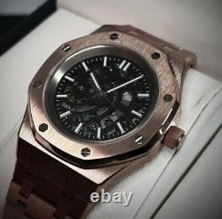 Custom 41mm Rose Gold RO Style Skeleton Mod with NH70 Automatic