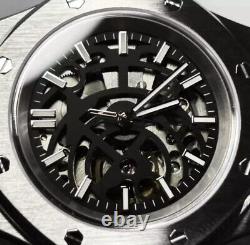 Custom 41mm Silver RO Style Skeleton Mod Watch with NH70 Automatic