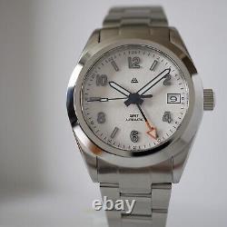 Custom Automatic GMT Mod White Snowflake Fixed Bezel NH34 movt 37mm