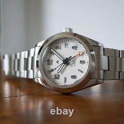 Custom Automatic GMT Mod White Snowflake Fixed Bezel NH34 movt 37mm