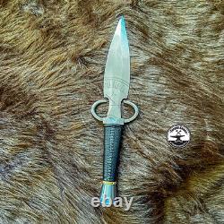 Custom Black and Brass Dagger Stainless Steel Cord wrapped hardwood handle