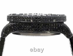Custom Breitling A13370 Super Avenger XL PVD Steel Black Diamond Watch 48.5 Ct