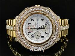 Custom Breitling Super Avenger Aeromarine 55MM Gold Steel Diamond Watch 19 Ct