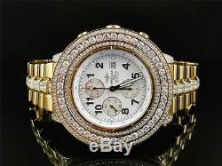 Custom Breitling Super Avenger Aeromarine 55MM Gold Steel Diamond Watch 19 Ct