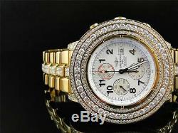 Custom Breitling Super Avenger Aeromarine 55MM Gold Steel Diamond Watch 19 Ct