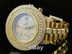 Custom Breitling Super Avenger Aeromarine 55MM Gold Steel Diamond Watch 19 Ct