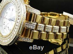 Custom Breitling Super Avenger Aeromarine 55MM Gold Steel Diamond Watch 19 Ct