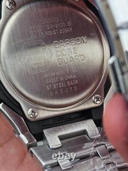 Custom Casio G-Shock GA-2100 White Mod Stainless Steel Strap Rose gold ring
