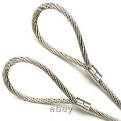 Custom Cut 75ft-300ft Stainless Steel 3/32 7x19 Cable Wire Rope with Loop Options