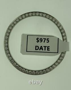 Custom Diamond Bezel 1.05 CT'. Set in Stainless Steel For Rolex Men's 34MM Date