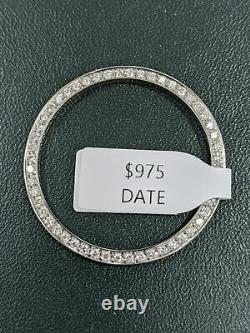 Custom Diamond Bezel 1.05 CT'. Set in Stainless Steel For Rolex Men's 34MM Date