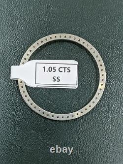 Custom Diamond Bezel 1.05 CT'. Set in Stainless Steel For Rolex Men's 34MM Date