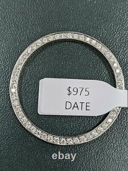 Custom Diamond Bezel 1.05 Cts. Set in Stainless Steel For Rolex Mens 34MM Date