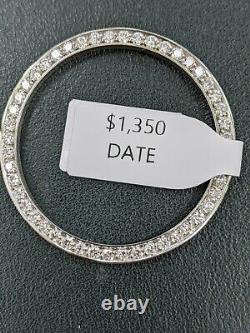 Custom Diamond Bezel 1.35 Cts. Set In Stainless Steel For Rolex Men's 34MM Date