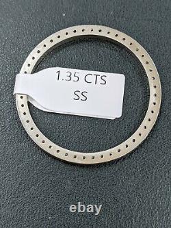 Custom Diamond Bezel 1.35 Cts. Set In Stainless Steel For Rolex Men's 34MM Date